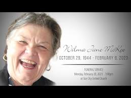 Wilma Jane McKee Funeral Service