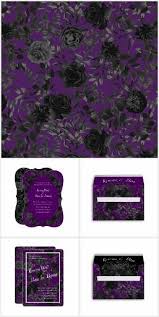 Purple And Black Rose Vines Gothic Wedding Invitations Decor Purple Wedding Theme Dark Purple Wedding Theme Gothic Wedding Invitations