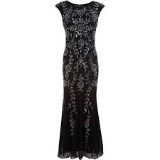 Pisarro Nights Black Embellished Cap Sleeve Gown Tk Maxx Ball Dresses Dresses Evening Dresses