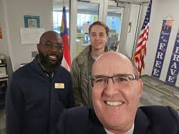 GTCC President and US Army veteran Dr. Anthony Clarke stopped by the  Veterans Resource Center today to thank student veterans for their service.  Pictured with Dr. Clarke is Veterans Affairs Coordinator Hepston