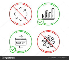 Stop Graph Chart Credit Card Maximize Icons Simple Set
