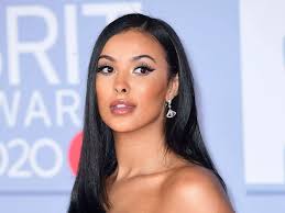 Engaged Maya Jama's white gown