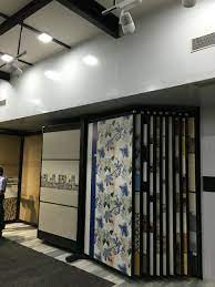 Ceramics Showroom Bookpanel Twosidesdisplay Showroom Tilesdisplay Showroom Interior Design Interior Design Sites Showroom Design