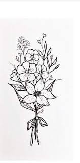 Flowers Drawing Simple Bunch Of 35 Ideas Floral Tattoo Sleeve Simple Flower Tattoo Flower Drawing