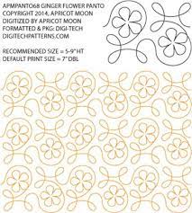 Ginger Flower Pantograph By Apricot Moon Apmpanto68pr Quilting Designs Patterns Free Motion Quilt Designs Free Motion Quilting Patterns