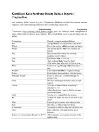 Struktur induk kalimat pada bahasa jerman sama seperti pada bahasa inggris, yakni kata penghubung bahasa jerman dan tempat mereka dalam kalimat. Klasifikasi Kata Sambung Dalam Bahasa Inggris