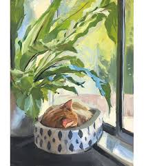 Heather Martin V Instagram The Slowest Most Dependably Lazy Animal In The House Is Cuda Our Chunky Orange Cat H Sanatsal Resimler Tablolar Suluboya Sanati