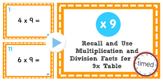 The range for the multiplication table can be adjusted by passing a parameter called range and setting it to the desired numeric value. Multiplication Division Facts For 9 Times Table Powerpoint Test