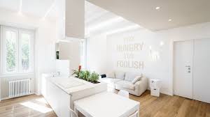 Minimalist Apartment With All White Interior In Rome By Brain Factory Architecture Design 10 Stunning Homes Small Apartment Interior White Interior Design Apartment Interior