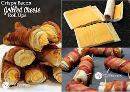 Crispy Bacon Grilled Cheese Roll Ups Spend With Pennies Bacon Grilled Cheese Grilled Cheese Rolls Grill Cheese Roll Ups