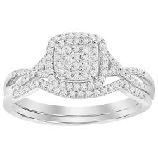 * advertised price per month: Fingerhut Promise Of Love 10k White Gold 1 4 Ct Tw Diamond Cushion Cut Crossover Bridal Set