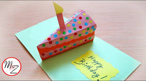 Card Making Easy Birthday Card Drawing Ideas Pop Up Card Diy Slice Of Cake Birthday Card Idea 3d Pop Up Card Easy Birthday Cards Diy Card Making Birthday Birthday Card Pop Up
