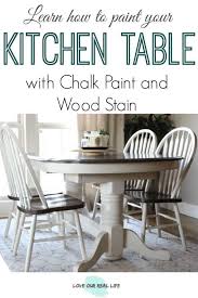 Kitchen Table Makeover Using Chalk Paint And Wood Stain Love Our Real Life Painted Kitchen Tables Old Kitchen Tables Painted Dining Room Table