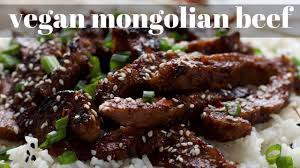 Seitan gyros with tzatziki sauce. Vegan Mongolian Beef Vegan Seitan Recipe Plantifully Based Youtube