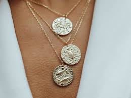 Length 13.8 inch (35 cm) up to 19.8inch ( 50 cm) wide chain 0.39 inch ( 1 cm). Gemini Zodiac Coin 14k Gold Necklace Little Sky Stone