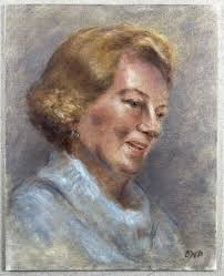 Original Oil On Canvas Painting Portrait Of Women Grandma C Priest Signed  Art