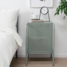 Nikkeby Kommode Mit 2 Schubladen Graugrun 46 Cm 49 Cm 70 Cm 34 0 Cm 35 5 Cm 17 5 Cm Schubladen Nachttisch Selber Bauen Ikea