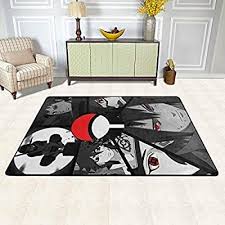 Amazon Com Soft Flannel Area Rug 72 X 48 Anti Slip Stain Resistant Japanese Anime Naruto Uchiha Clan New Diy Chai In 2020 Living Room Carpet Rooms Home Decor Decor