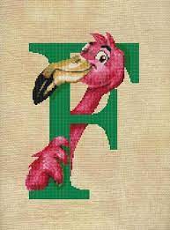 Chose from a wide variety of fonts in both cross stitch and backstitch. F Flamingo Flamingo Art Flamingo Flamingo Decor