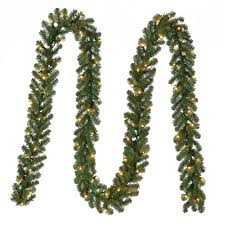 The christmas garlands have medium to dark green. Home Accents Holiday 18 Ft Kingston Pre Lit Artificial Christmas Garland With 280 Tips And 70 Clear Lights Gti0m2akcc02 The Home Depot