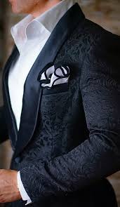 Black And Gold Paisley Vest Black Paisley Dinner Jacket Suit Fashion Wedding Suits Men Wedding Suits