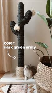 # add some felt flowers for a little pop of color. Cactus For Cats Catcus Scratching Post Cat Tree Boho Etsy Cat Scratching Post Cat Tree Designs Scratching Post
