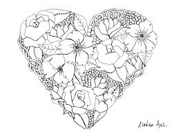 Dessin à imprimer mandala fleur. Fleurs Diverses Dans Un Coeur Mandalas Sur Le Theme Des Fleurs Et Vegetation 100 Mandalas Zen Anti Stress