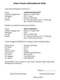 Contoh surat kuasa pengambilan gaji #1. Pengambilan Bpkb Contoh Surat Kuasa Bermaterai