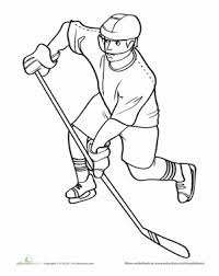 Hockey player coloring page from nhl category. Hockey Player Worksheet Education Com