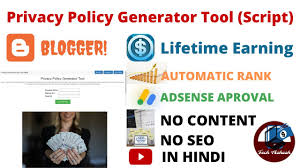 Use our free privacy policy generator. Create Privacy Policy Generator Tool Script On Blogger Free Tool Website Blogger Techashesh Youtube