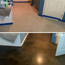 Metallic Marble Epoxy Basement Flooring Before And After Pic Charles Town Wv Concrete Decor Flooring Concrete Coatings