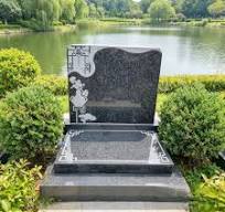 Customized Black Marble Granite Cross Tombstone European Design Style Black  Memorial Headstone Gravestone Monuments
