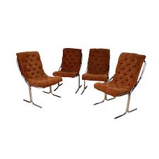 Daystrom Mid Century Chrome High Back Dining Velour Chairs Chairish Dining Chairs Chair Upholstered Dining Chairs
