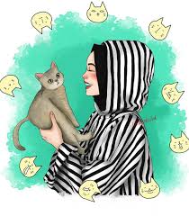 Kedi Cat Loved Cizim Kapalikiz Tesettur Kizcizimi Girldrawing Dijitalcizim Digitalart Artworld Ar Cute Love Sketches Disney Art Drawings Cartoon Art
