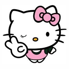 hello kitty wink peace vector vector khazana