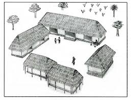 This image shows the chalk lines measured in 3 1/2 for the plate and 2 for brick. Teaching The Maya Resource A Maya Farmer S House