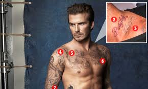 Below is a list of all david beckham's tattoo's and what they mean. David Beckham S 40 Tattoos And The Special Meaning Behind Each Design Daily Mail Online