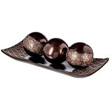 Dublin Home Decor Tray And Orbs Balls Set Of 3 Centerpiece Bowl With Balls Matching House Decorations Rusti Tray Decor Coffee Table Tray 4 Piece Coffee Table