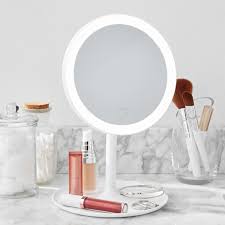 Handpicked local products · earn rewards & discounts Mainstays Led Lighted Vanity Makeup Mirror With Organizer Tray Artic White Walmart Com Walmart Com