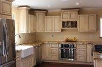 Should i stagger the cabinet above the fridge to be 6 inches higher? Maple Kitchen Cabinets Online Wholesale Ready To Assemble Online Kitchen Cabinets Buy Kitchen Cabinets Online Staggered Kitchen Cabinets