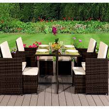 Huge range of designer rattan furniture furniture sets available now. 9 Piece Cube Rattan Garden Furniture Set With Cover