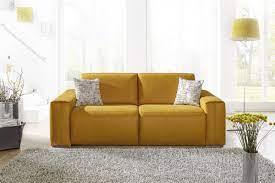 Je nach ausstattung eignen sie sich entweder für nur als kurzfristige übernachtungsmöglichkeit für gäste im wohnzimmer oder aber auch als dauerhafte. Restyl Schlafsofa Skala In Maisgelb Mit Matratze L Mobel Letz Ihr Online Shop