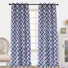 These drapes keep the light out & provide optimal thermal insulation. Navy Blue And White Curtains Geometric Drapes For Living Room 2 Panels Anady Top