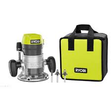 Ryobi 8 5 Amp 1 1 2 Peak Hp Fixed Base Router R1631k The Home Depot In 2020 Ryobi Router Bit Set Ryobi Router