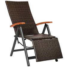 Rattanstuhl Mit Aluminiumgestell Und Fussablage Grau Ensemble Salon De Jardin Chaise Longue Chaise Longue Pliante