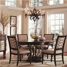 Intrigue Round Wood Dining Table With Upholstered Arm Side Chairs By A R T Furniture Inc Modernes Esszimmer Speisezimmereinrichtung Esszimmer Tischdekoration
