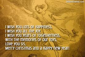 I Wish You Lots Of Happiness Christmas Message For Sister