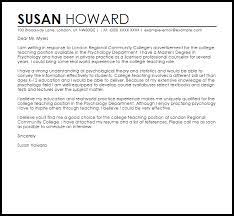 College Teaching Sample Cover Letter Cover Letter Templates Examples