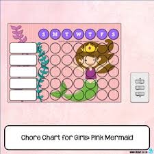 Chore Chart Pink Mermaid