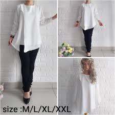 Blouse wanita hijab sabrina blaster bw. Jual Atasan Blouse Putih Wanita Hitam S Jakarta Utara Ajfshop Tokopedia